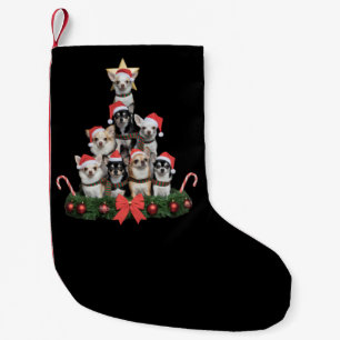 Calcetín Navideño Pequeño Perro Chihuahua Divertido Navidad Árbol de Navidad