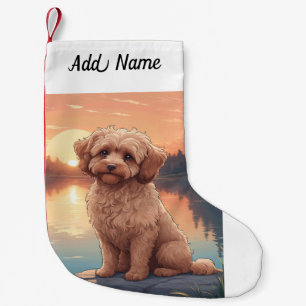 Calcetín Navideño Pequeño Perro Cockapoo