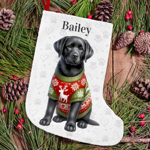 Calcetín Navideño Pequeño Perro de cachorro de vacas vacacionales recuperado