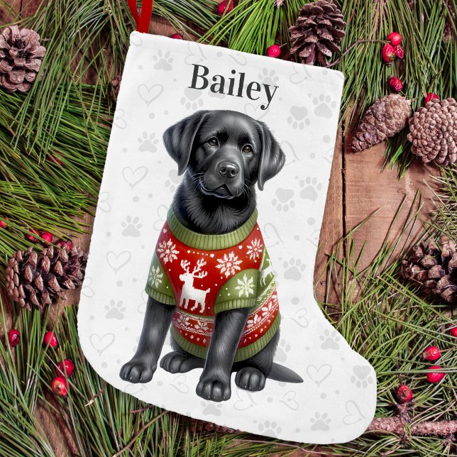 Calcetín Navideño Pequeño Perro de cachorro de vacas vacacionales recuperado (Subido por el creador)