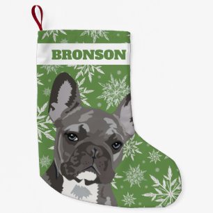 Calcetín Navideño Pequeño Perro de Mascota Personalizado Regalo de Bulldog