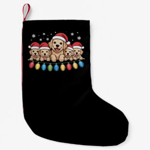 Calcetín Navideño Pequeño Perro divertido de Navidad Retriever Dorado