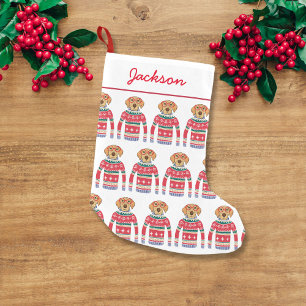 Calcetín Navideño Pequeño Perro divertido del amante del perro que lleva el