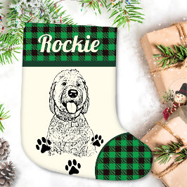 Calcetín Navideño Pequeño Perro Goldendoodle Personalizado