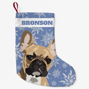 Calcetín Navideño Pequeño Perro Personalizado   Regalo de Bulldog Francés Ca