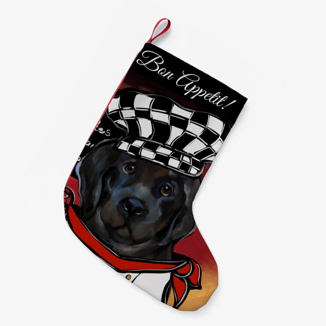 Calcetín Navideño Pequeño Perro Terranova   (Frente (Colgado))