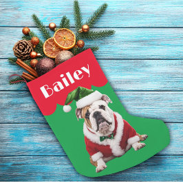 Calcetín Navideño Pequeño Perros mascotas Navidades de bulldog Regalo de vac