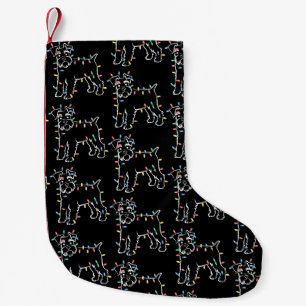 Calcetín Navideño Pequeño Perros Schnauzer Árbol Navidad Xmas Mascota Animal