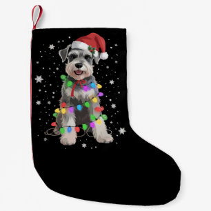 Calcetín Navideño Pequeño Perros Schnauzer Árbol Navidad Xmas Mascota Animal