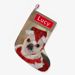 Calcetín Navideño Pequeño Personalizable Mascota de fotografía Navidades de