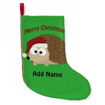 Personalizable Merry Christmas hedgehog