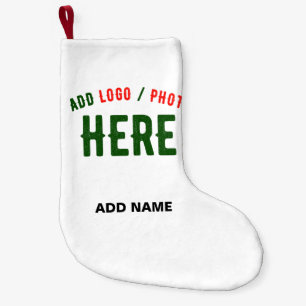 CALCETÍN NAVIDEÑO PEQUEÑO PERSONALIZABLE MODERNO ESTILO BLANCO VERIFICADO MA