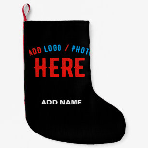 CALCETÍN NAVIDEÑO PEQUEÑO PERSONALIZABLE MODERNO ESTILO NEGRO VERIFICADO MAR