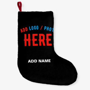 CALCETÍN NAVIDEÑO PEQUEÑO PERSONALIZABLE MODERNO ESTILO NEGRO VERIFICADO MAR