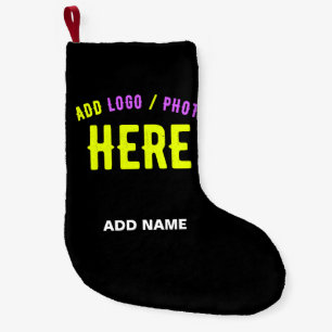 CALCETÍN NAVIDEÑO PEQUEÑO PERSONALIZABLE MODERNO ESTILO NEGRO VERIFICADO MAR