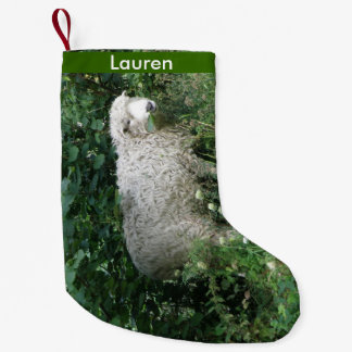 Calcetín Navideño Pequeño Personalizado de alimentación de ovejas blanquecin