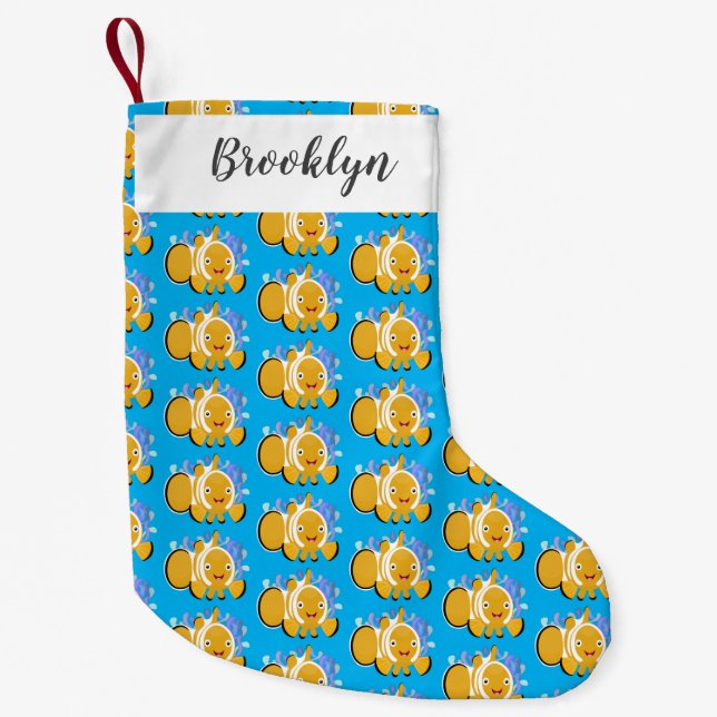 Calcetín Navideño Pequeño Personalizado de anenoma de payaso alegre (Anverso)