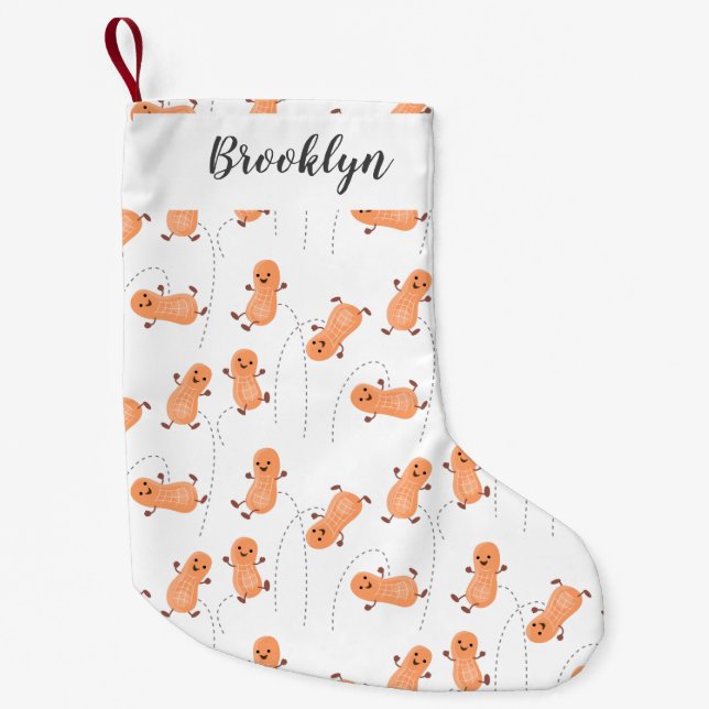 Calcetín Navideño Pequeño Personalizado de cacahuetes de saltos alegres pers (Anverso)