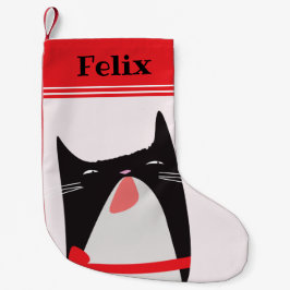 Calcetín Navideño Pequeño Personalizado de gatos de Navidades hábiles - Pers