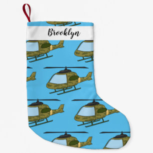 Calcetín Navideño Pequeño Personalizado de helicópteros de camoflage del ejé