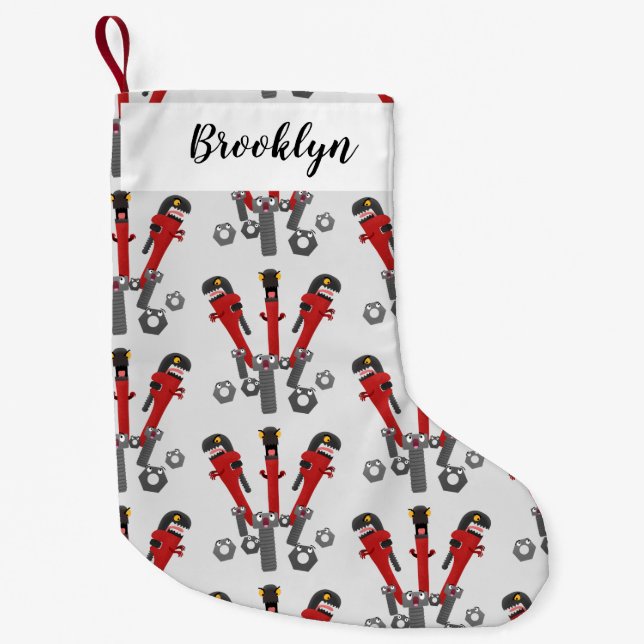 Calcetín Navideño Pequeño Personalizado de humor de herramientas monstruosas (Anverso)