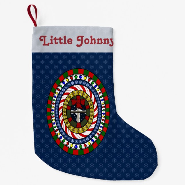 Calcetín Navideño Pequeño Personalizado de Navidades juguetones (Anverso)