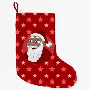 Calcetín Navideño Pequeño Personalizado de Papá Noel Negro