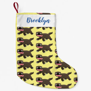 Calcetín Navideño Pequeño Personalizado de un animal lobverino hambriento