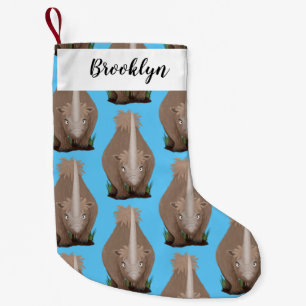 Calcetín Navideño Pequeño Personalizado elasmotherium rinoceronte