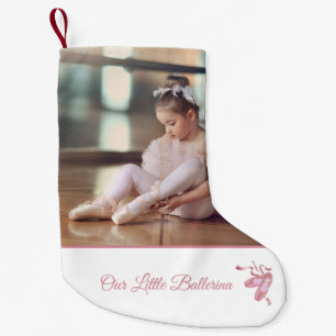 Calcetín Navideño Pequeño Personalizado Elegante Nuestra Pequeña Ballerina 