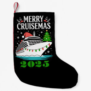 Calcetín Navideño Pequeño Personalizado Feliz Crucero Navideño Familia Barco