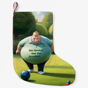 Calcetín Navideño Pequeño Personalizado Funny Lawn Bowl Man,