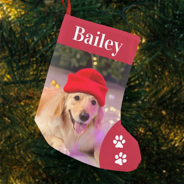 Calcetín Navideño Pequeño Personalizado Mascota Feriado de Perro Personaliza (Subido por el creador)