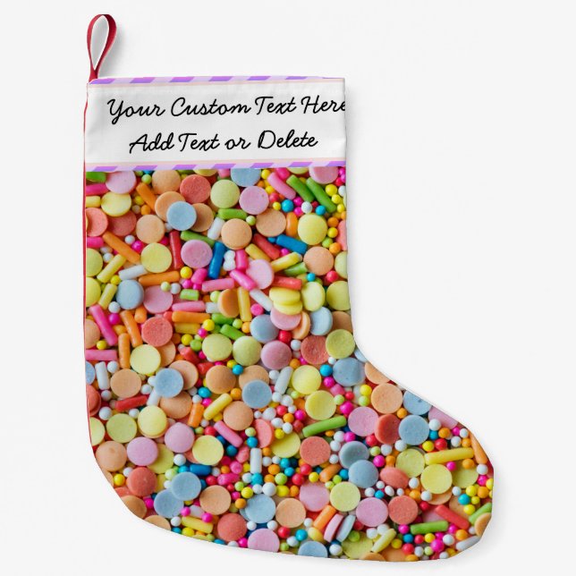 Calcetín Navideño Pequeño Personalizado Textos/ Trajes dulces dulces Girly P (Anverso)