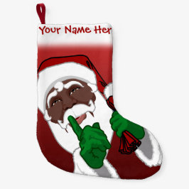 Calcetín Navideño Pequeño Personalizados africanos de Santa Stocking Navidad