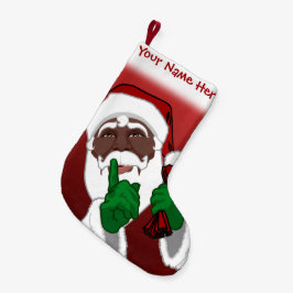 Calcetín Navideño Pequeño Personalizados africanos de Santa Stocking Navidad