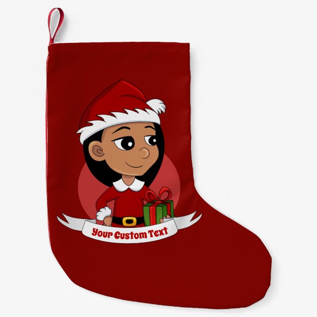 Calcetín Navideño Pequeño Personalizados navidades chica personalizado navid (Anverso)