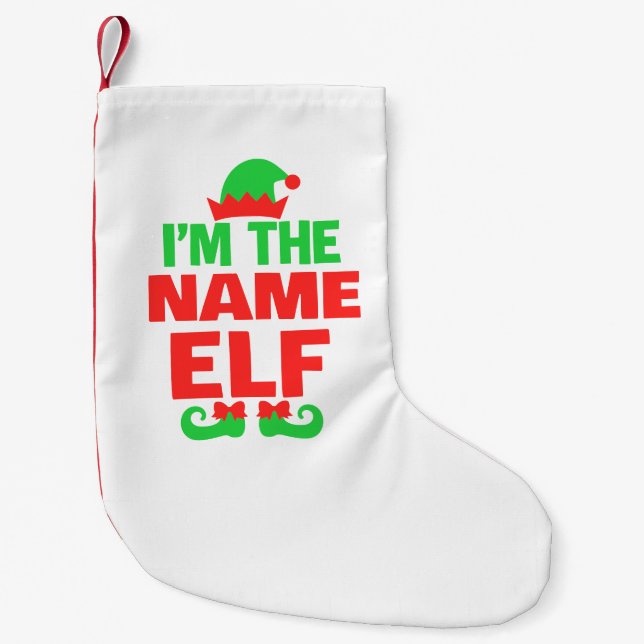 Calcetín Navideño Pequeño Personalized Christmas Elf (Anverso)