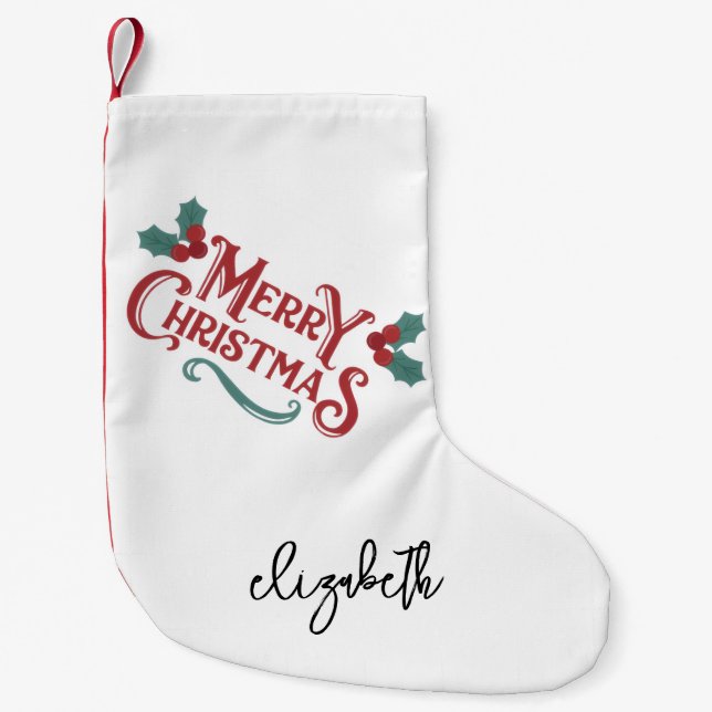 Calcetín Navideño Pequeño Personalized Christmas Stocking|Custom Decoration  (Anverso)