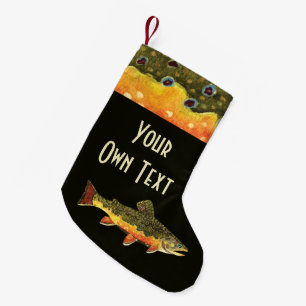 Calcetín Navideño Pequeño Pesca de trucha rota