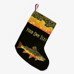 Calcetín Navideño Pequeño Pesca de trucha rota