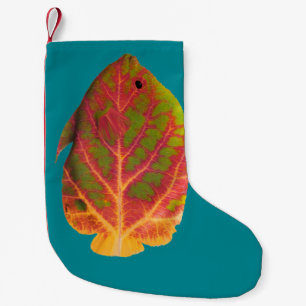 Calcetín Navideño Pequeño Pescado tropical de hoja de ave 1