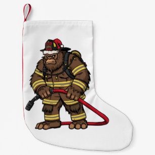 Calcetín Navideño Pequeño Pie Grande Sasquatch Bombero Navidad 2026
