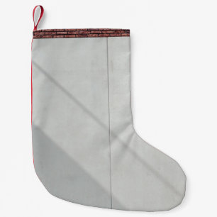 Calcetín Navideño Pequeño Piedras de ladrillo rojo