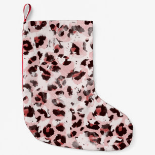 Calcetín Navideño Pequeño Piel de animales leopardo: Elegancia de tinte de t