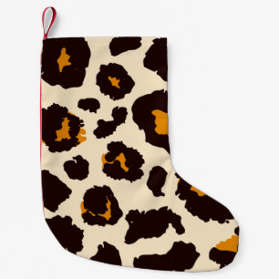 Calcetín Navideño Pequeño Piel de queso, textura de impresión animal.