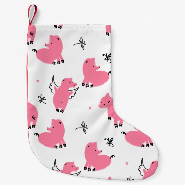 Calcetín Navideño Pequeño Piglet sin soldadura (Anverso)