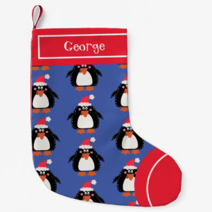 Calcetín Navideño Pequeño Pingüino Navidades personalizados