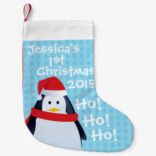 Calcetín Navideño Pequeño Pingüino - Primera Navidad