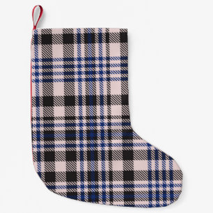 Calcetín Navideño Pequeño Pink Navy Glen Plaid textured seamless patternabst